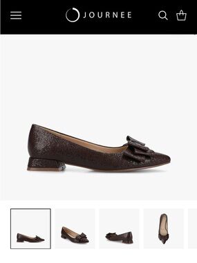 OPHELIA LOW BLOCK CROCO BALLET FLATS Journee